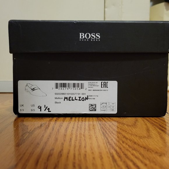 Hugo Boss Mellion Black Patent Leather Loafers Mens Sz 9 1/2 9.5 main image 4